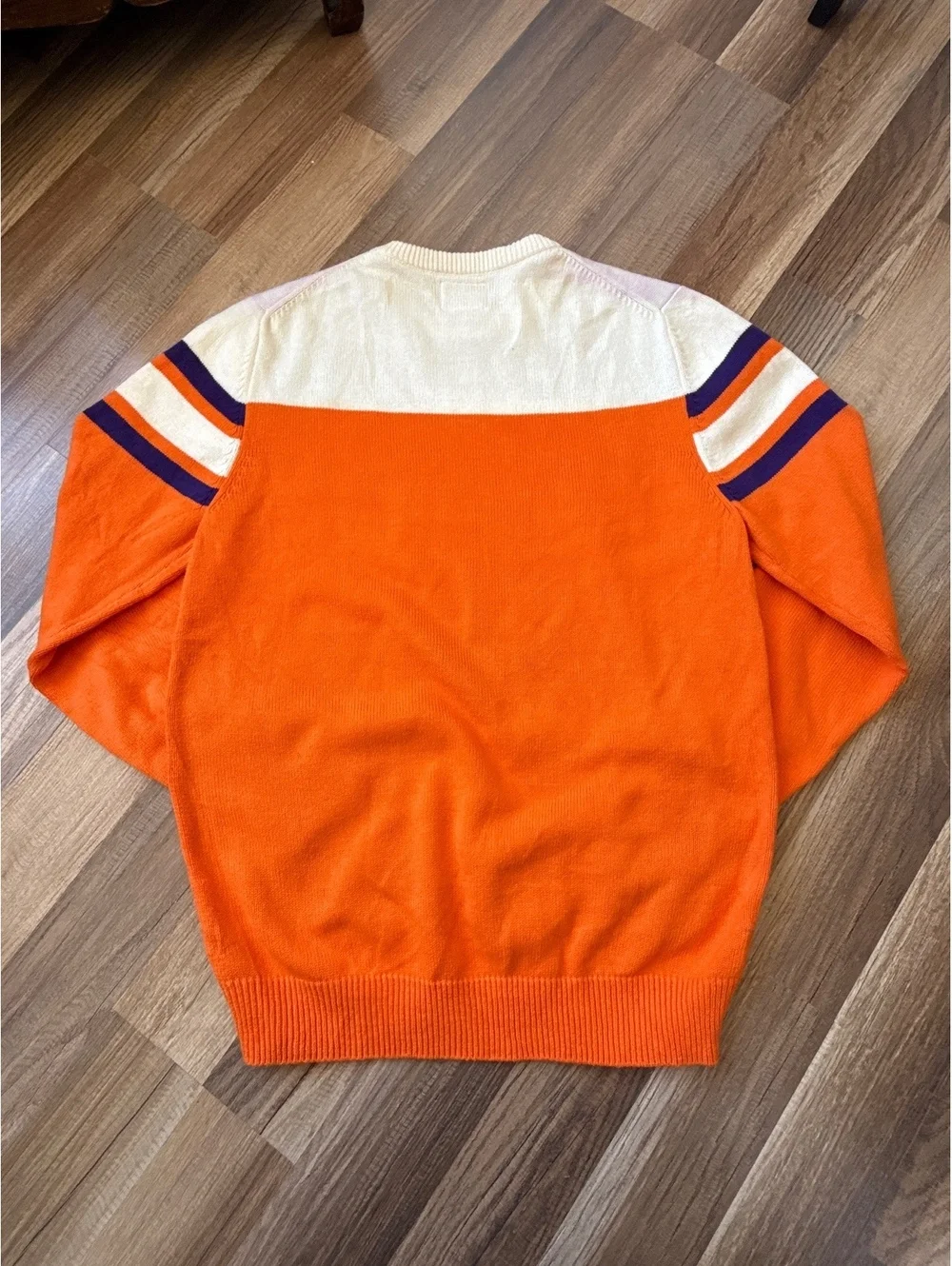 Hillflint Clemson Tigers Knit Sweater Men's Large Orange Crewneck Cotton Blend